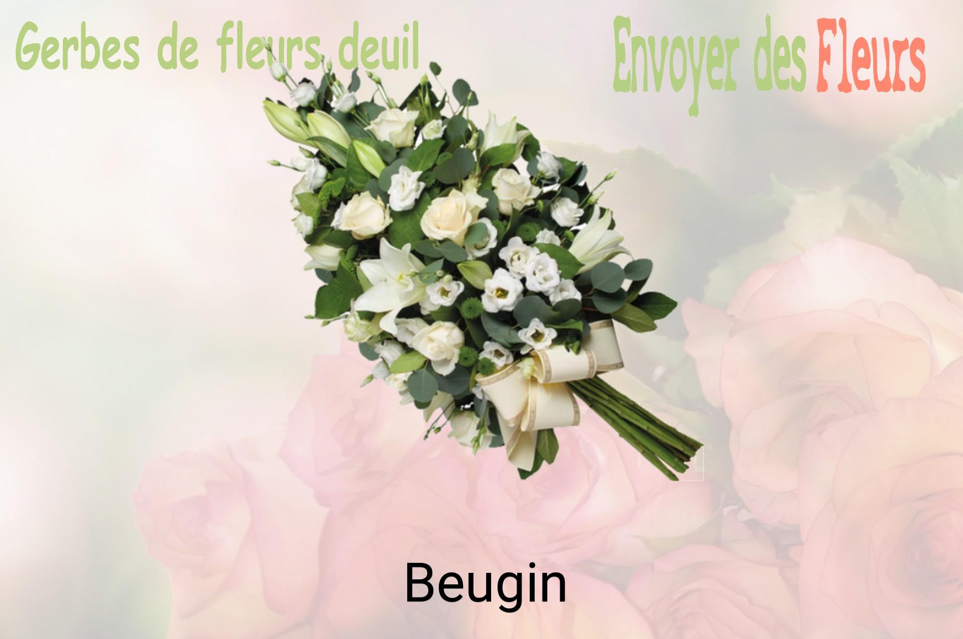 Gerbe de fleurs de deuil livrée à Beugin